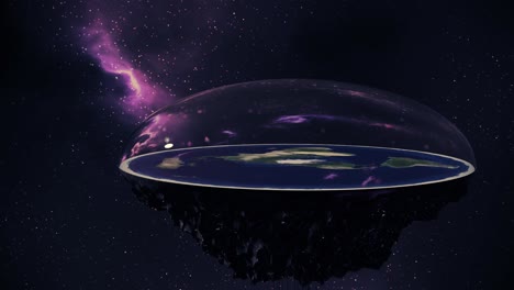 Flache-Erde-Welt-Verschwörungstheorie-Kuppel-Planet-Im-Weltraum-4k